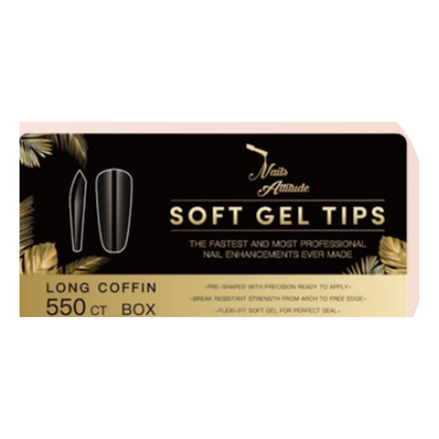 Capsules américaines Soft Gel Tips – Long Coffin – Nails Attitude