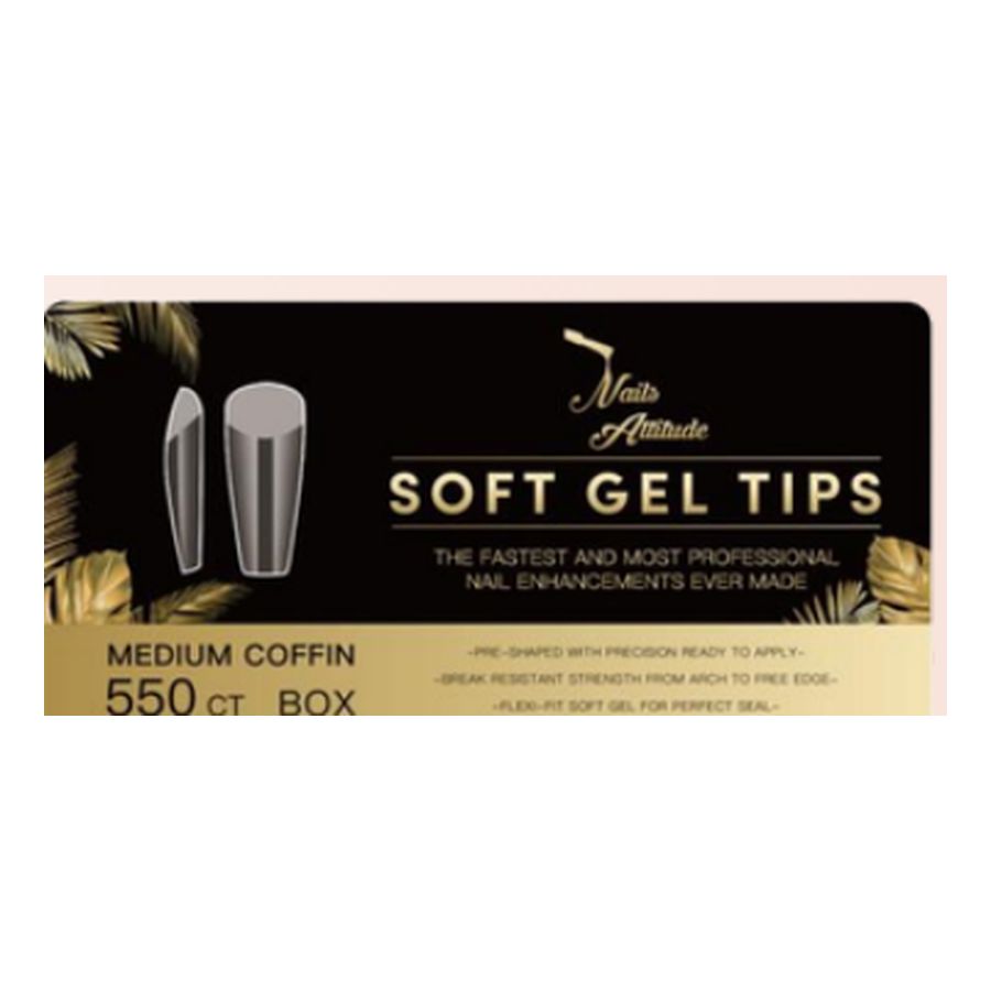 Capsules américaines Soft Gel Tips pré-poncées – Medium Coffin – Nails Attitude