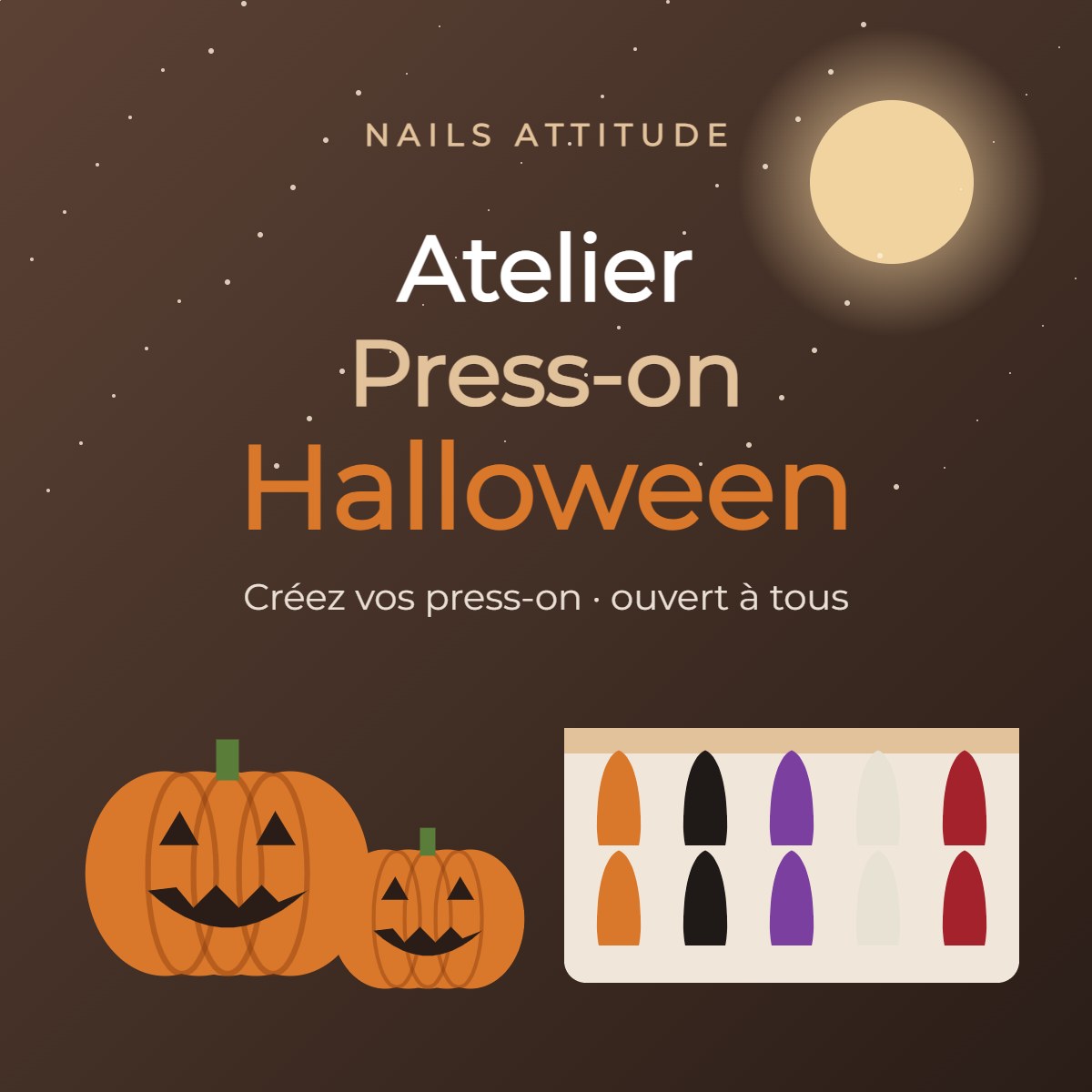 Atelier Press-on Halloween Nails Attitude